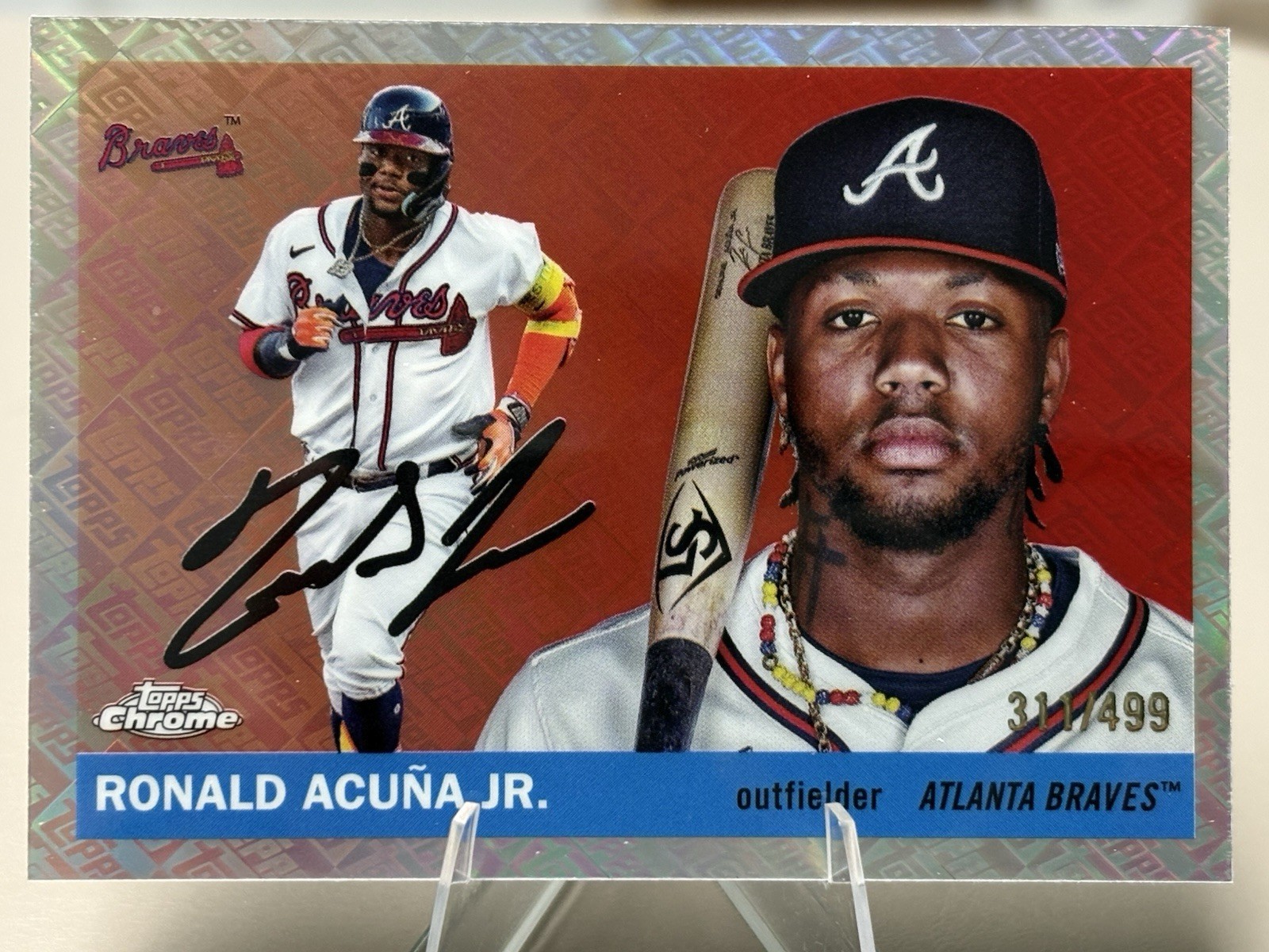 2025 Topps Chrome Platinum Ronald Acuna Jr. Logofractor Refractor /499 #5 Braves