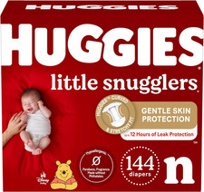 Newborn Diapers, Little Snugglers Baby Diapers, Size Newborn Up to 10 Lbs , 144