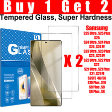 Tempered Glass Screen Protector For Samsung S25 S24 S23 S22 S21 Ultra Plus FE