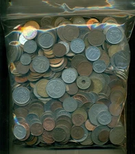20 POUNDS of ASSORTED WORLD COINS - Lot # 08602-08605