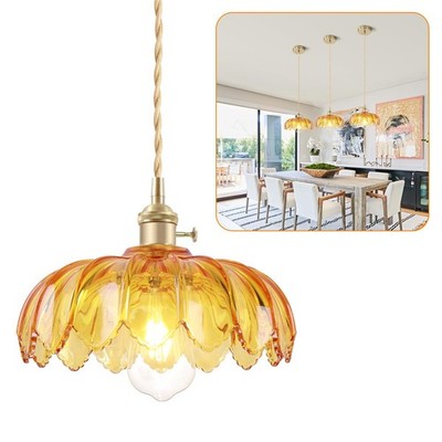 OURIFU Kitchen Island Pendant Lights, E26 Nordic Lamp 10.3  Amber 