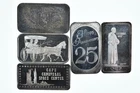 Lot 5 VINTAGE 1 Oz Silver Bars/Rounds Art Bars Collection Poured .999 *575