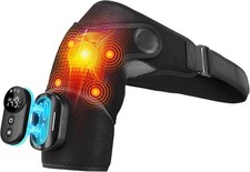 Cordless Heated Shoulder Pad w/ Massage 5 Heat Vibration Pain Relief