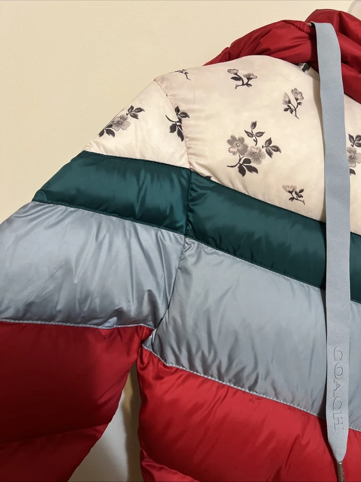 COACH CHEVRON SHORT DOWN JACKET SIZE SMALL RED MULTICOLOR - Image 4 of 4