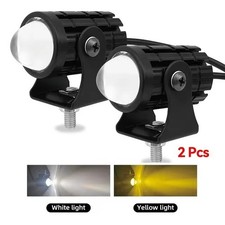 Motorbike LED Work Lamp 2 Pcs White Yellow Mini Spot Lights with Switch Kit