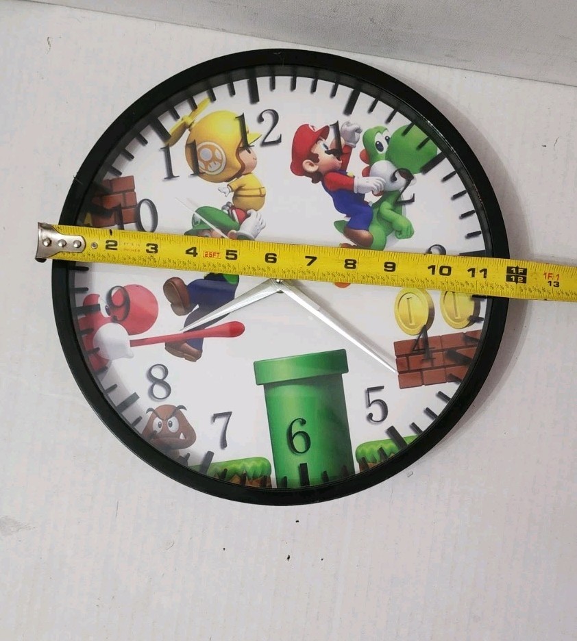 Super Mario Bros Borderless Wall Clock Works Tested Nintendo Room