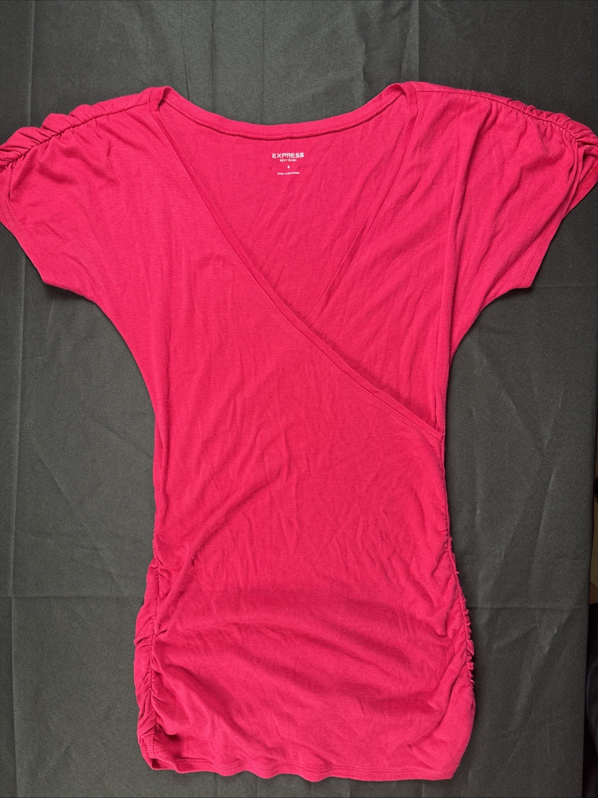 Express Sexy Basic Pink Surplice V-neck Bodycon D… - image 2