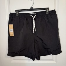 Men  s Ezekiel Swim Board Shorts Trunks Black Nylon Size Medium