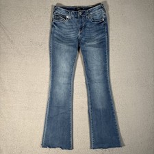 True Religion Jeans Women’s Size 26 Becca Mid Rise Boot Cut Raw Hem Flap Pocket