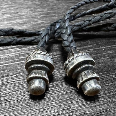 Chrome Hearts Silver Roller Pendant Leather Shoe Lace Stopper Used