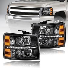 LED DRL Headlights Assembly for 2007-2013 Chevy Silverado 1500/2007-2014 Silv...