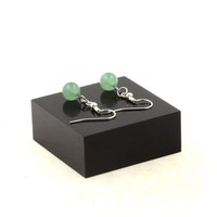 Steine Und Mineralien. Ohrringe 1 Perle Aventurin 8 Mm Aus Edelstahl