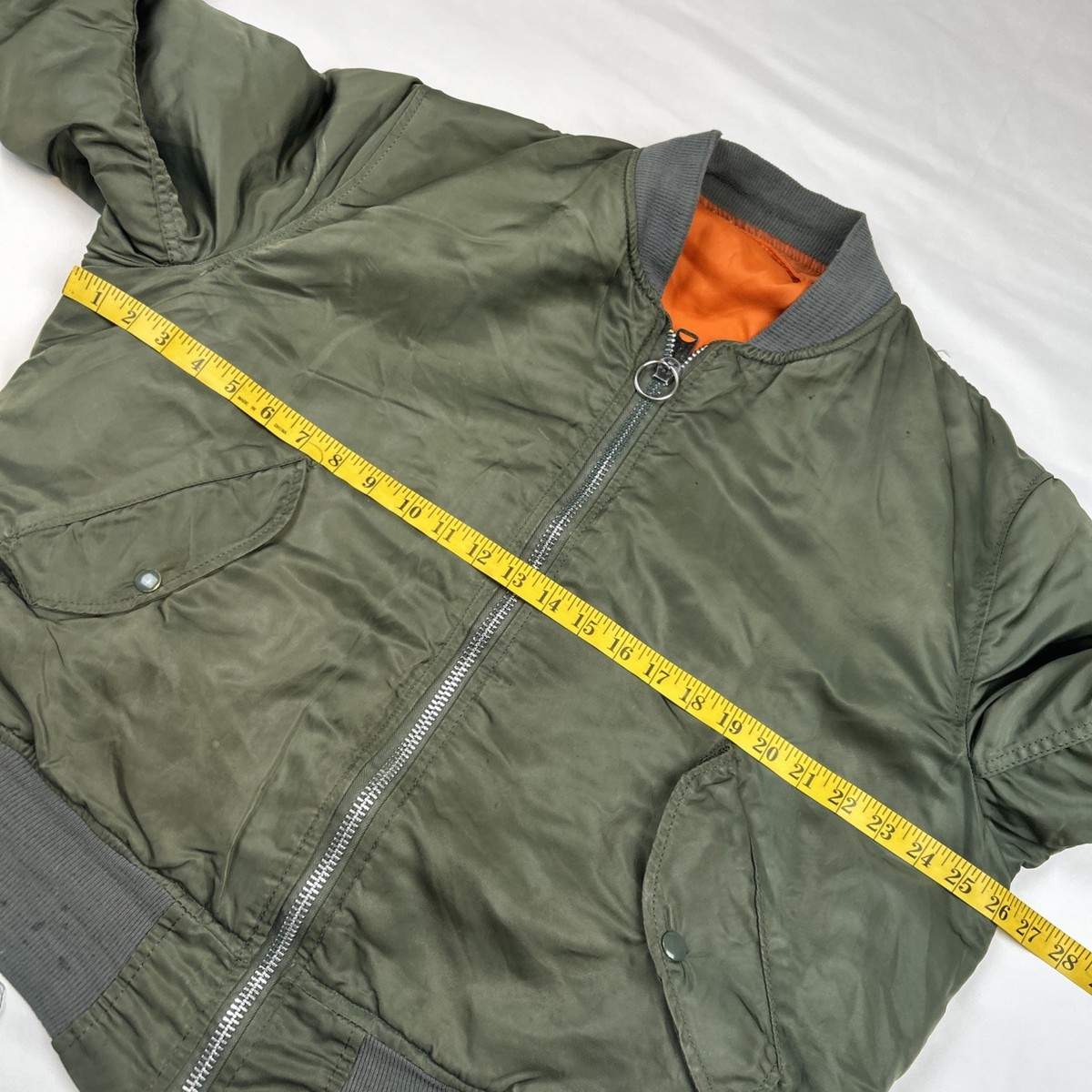 VTG ALPHA Industries 80s MA-1 Flyers Jacket Green Sz L Bomber