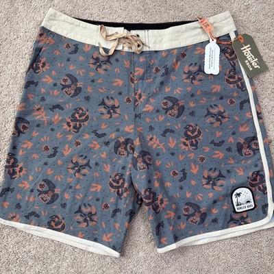 Howler Brothers Bruja Boardshorts Mens 35 Air & Sea Deep Slate Snake Bird NWT