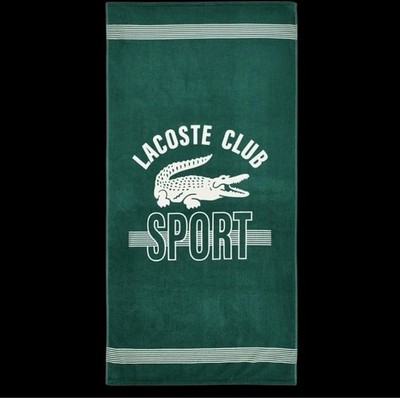 LACOSTE Beach Towel Sporty Club Green 36×72'' Brand New Factory Sealed READ 