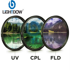 49MM 52MM 55MM 58MM 62MM 67MM 72MM 77MM UV CPL FLD 3 in 1 Lens Filter Set with B