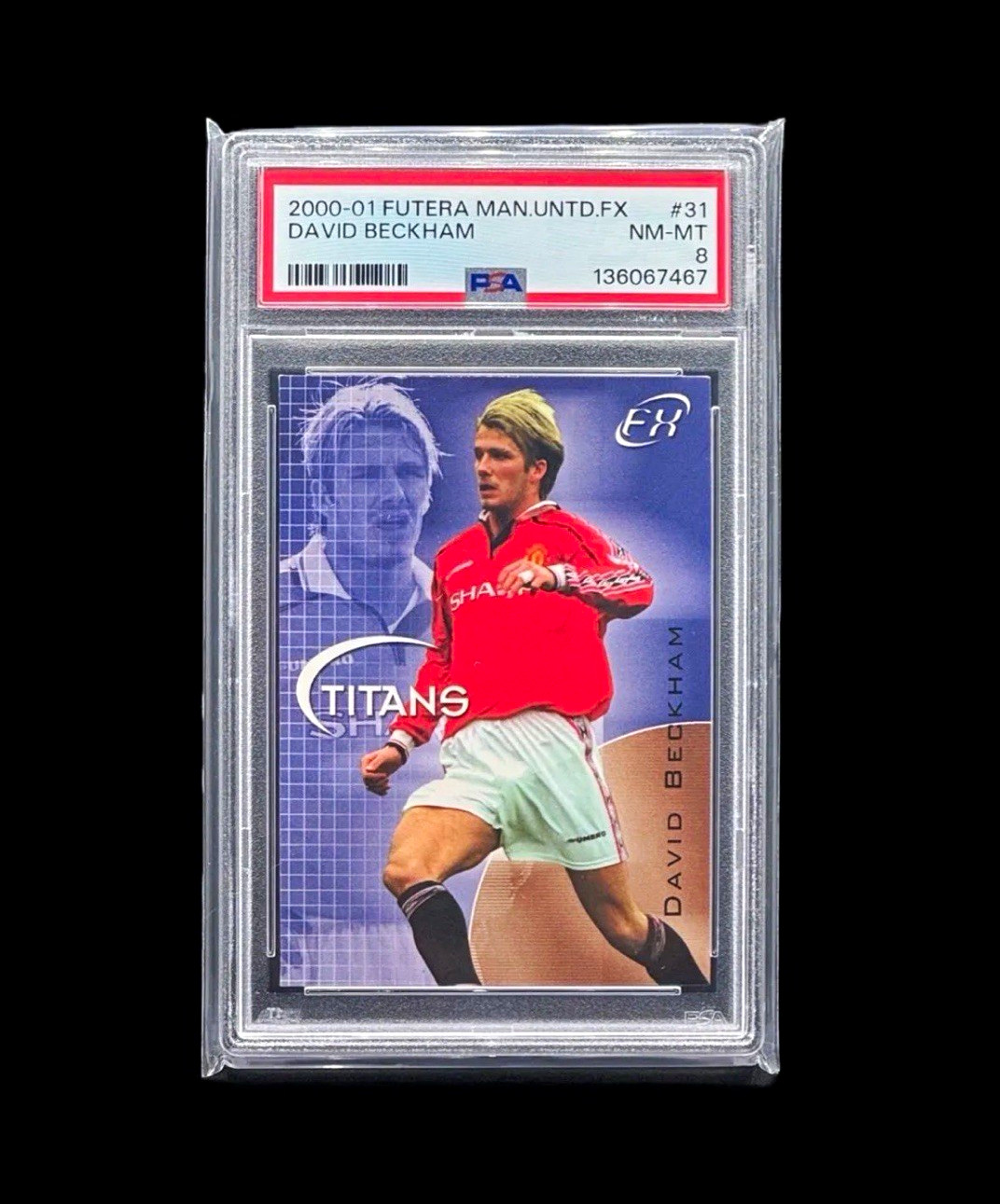 Futera 2000-01 Man United FX Titans David Beckham #31 PSA Graded Card view 1