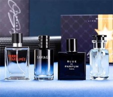 Luxury Mens Perfume Cologne Gift Set 4Pcs Long Lasting Natural Spray Fragrance