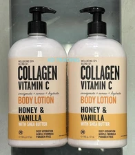 (2-Pk) WELLBEING SPA ~ COLLAGEN + VITAMIN C BODY LOTION Invigorate Renew Hydrate