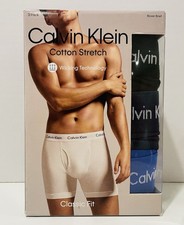 3-Pack Calvin Klein Men's Cotton Stretch Boxer Briefs In 3 Colors, Size Medium