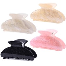 4 Pack Small Medium Hair Claw Clips Acrylic Claw Clips for Women Thin Fine Thick