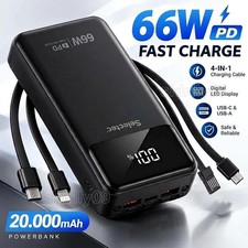 Power Bank 20000mah 66W Portable Fast Charger External Battery for Mobile Phone