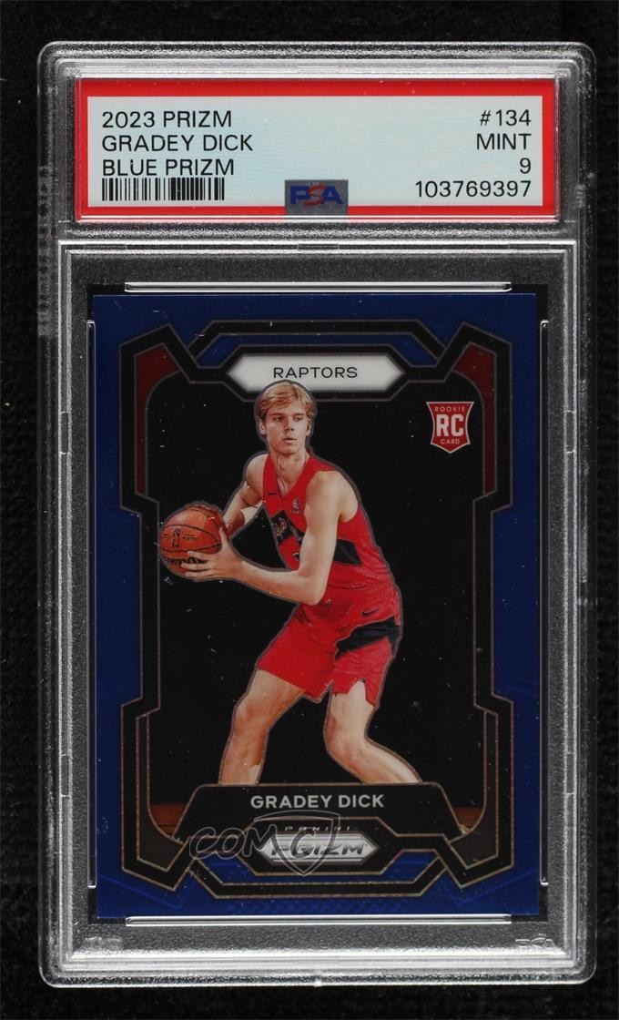 2023-24 Panini Prizm Blue Prizm 123/199 Gradey Dick #134 PSA 9 MINT 0bv8