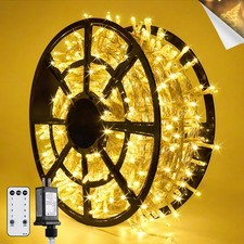 168Ft Waterproof Outdoor String Lights - 600 LED Christmas Fairy Lights for Deco