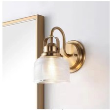 Jonathan Y Virginia 5.75 in. 1-light Brass Gold Metal/Glass 9W LED Vanity Light
