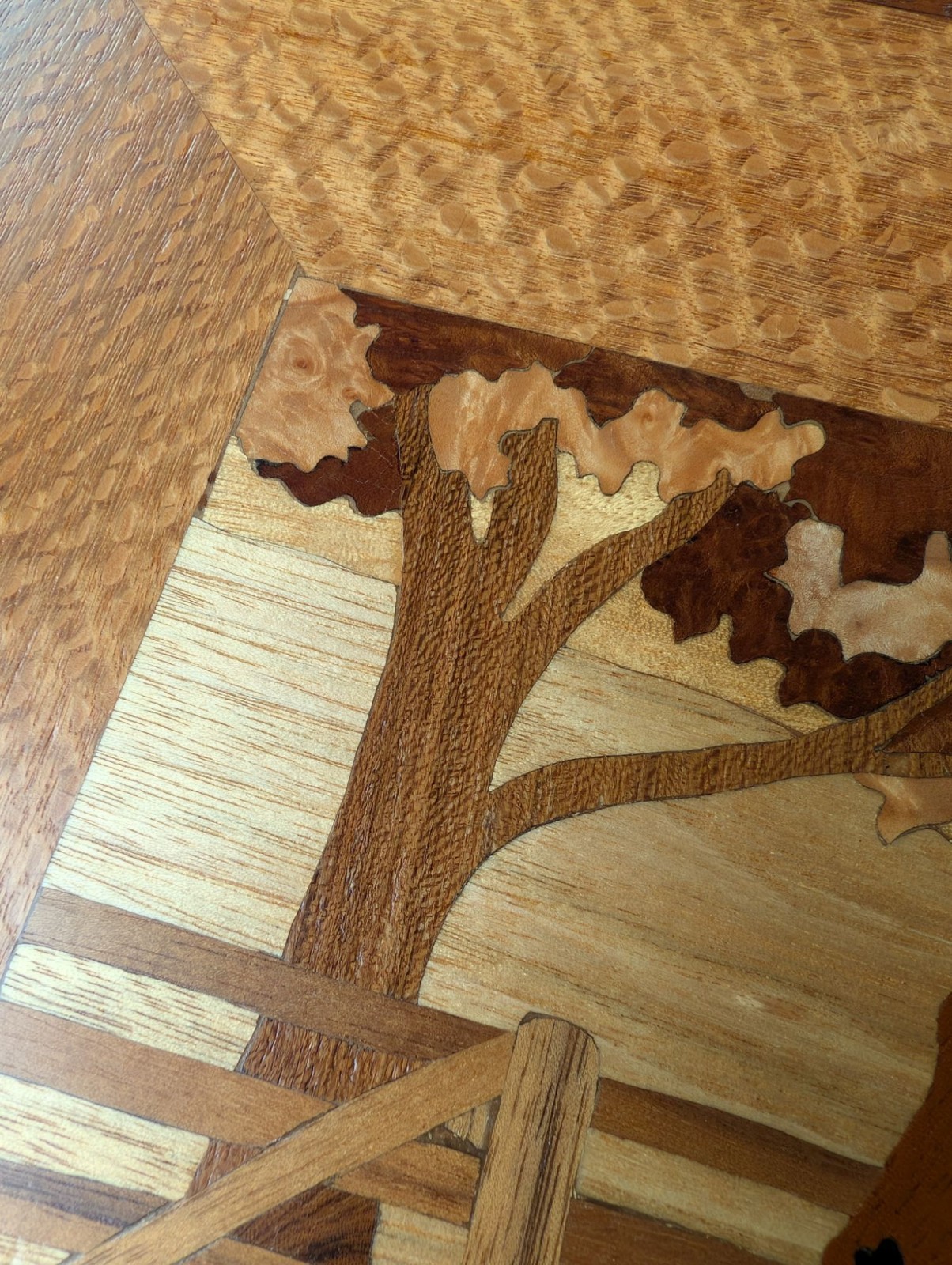 Marquetry Wood Inlay Art Tennessee Walking Horse And Dog Running Arfst Hamsen