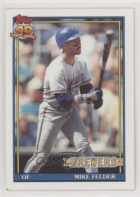 1991 Topps Mike Felder (B*; Barely Visible 40th Anniversary Logo) #44 te2