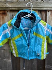 Spyder Blue and Green Puffer Jacket TODDLER SIZE 2 CHEST AT 32" LOCATED D88