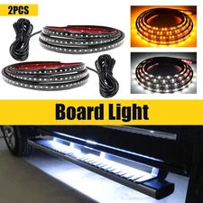 2pcs 70" Running Board Lights Strip Amber White LED Emergency Strobe Light Strip