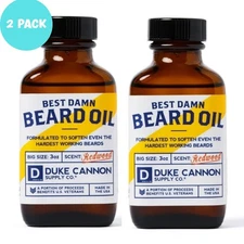 Duke Cannon Supply Co. Best Damn Redwood Beard Oil 3 OZ ea (2 PACK)