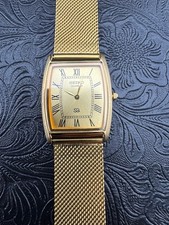 GOLD DIAL Vintage Seiko Slim Quartz Men s Wrist Watch