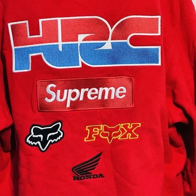 Supreme Honda Fox Racing Crewneck Sweatshirt Pullover Red Size XL SS21 - Photo 1/4