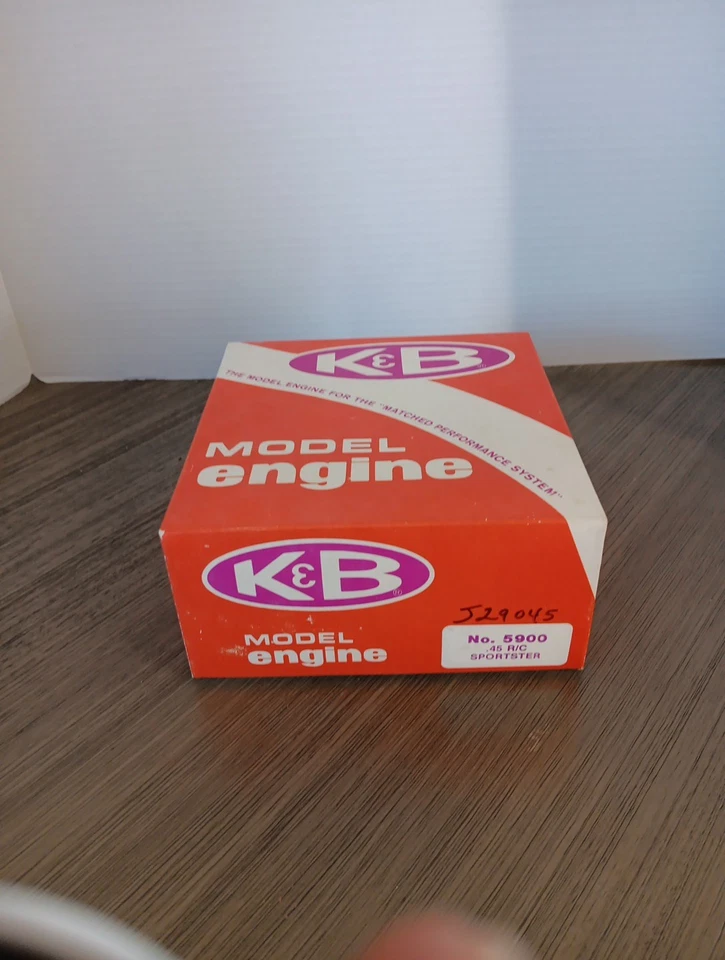 Vintage K&B No. 5900 Sportster .45 R/C Airplane Engine with Muffler-NEW-Orig BOX - Image 2 of 3