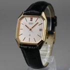 SEIKO 1972 Vintage 5932-5011 Men's Watch Gold 30mm New Battery New Leather Band