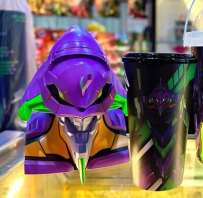 Evangelion A Bucket Popcorn New Purple 2024 Rare Collectible 64 oz
