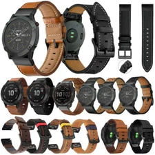 Easy fit PU Leather Band For Garmin Fenix 8 E 7 7X 6 6X Pro 5 5X D2 Wrist Strap