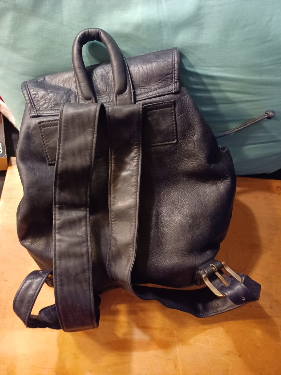 Boulder Ridge Black Cowhide Leather Backpack Medium | eBay display picture 3