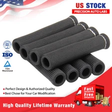 High Heat Shield Engine Spark Plug Wire Boots Protector Sleeve Cover Black 8PCS