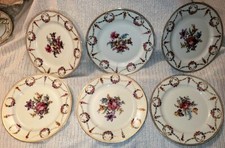 6 DRESDNER ART CHINA SCHUMANN SAN LUIS REY FLORAL DINNER PLATES ** FREE SHIP **