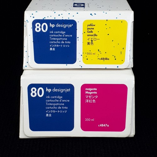 HP Cartridges 80 C4848A Yellow C4847A Magenta C4846A (2x) Cyan Designjet E4913 - 第 12/17 張圖片