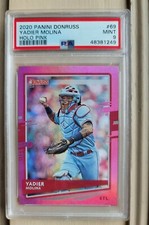 🔥2020 Panini Donruss MLB Baseball #69 Yadier Molina Holo Pink PSA 9 Pop 1🔥