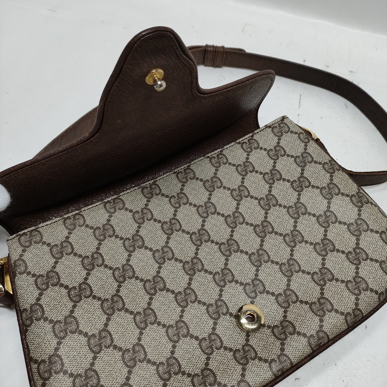 Vintage Gucci Shoulder Bag Brown PVC 3037466 eBay