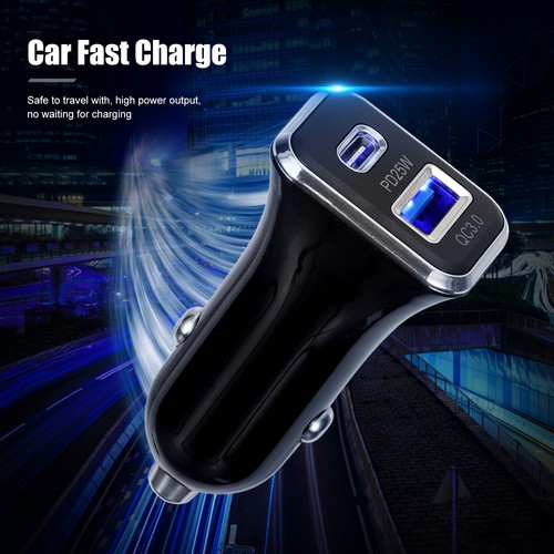 2 Pack Dual Port USB-C Fast Car PD Charger Adapter for iPhone Samsung Android US - Picture 4 of 11