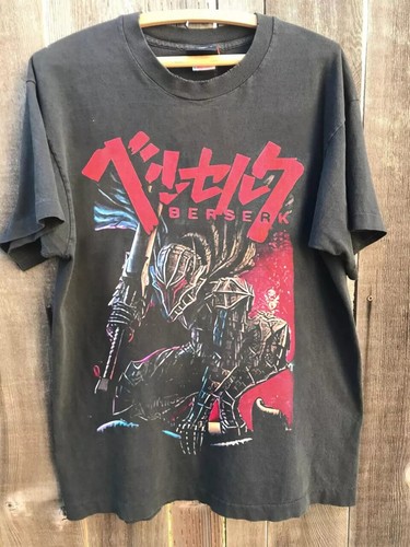 Berserk Vintage 90's Style Anime Shirt, Berserk Anime Manga Charcoal Tshirt