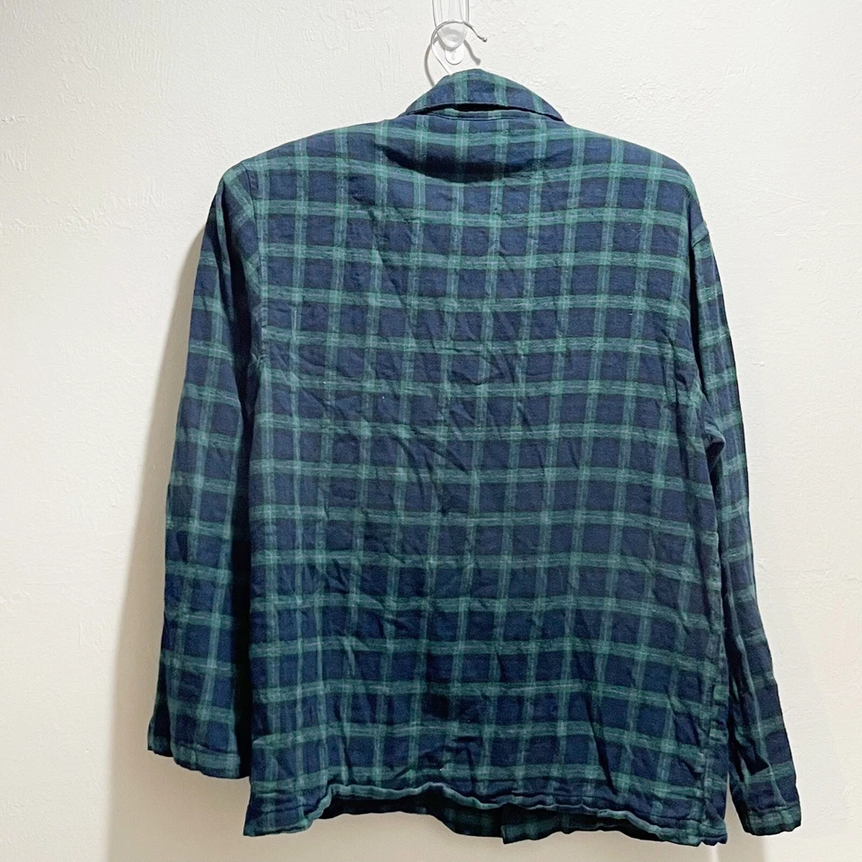 ALEXANDER DEL ROSSA Men’s Blue Green Flannel Plaid Pajama Set Button Up Size S - Image 3 of 4