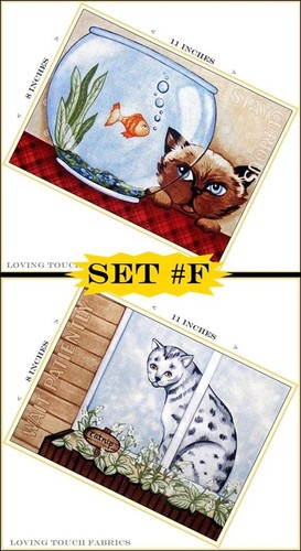 SWEET PLAYFUL CAT KITTEN WORDS SAYINGS FABRIC PANEL SETS (MAKE A SELECTION) - Picture 6 of 6